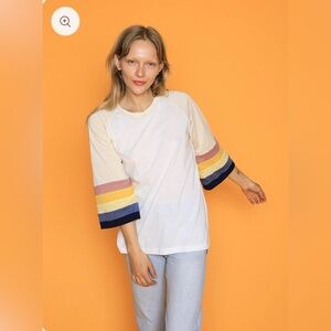 Free People x Camp Collection color block sleeve raglan tee